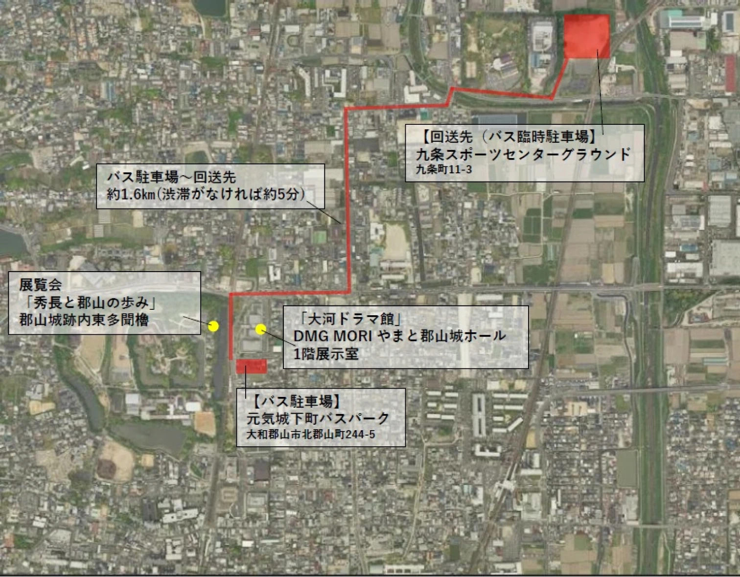 バス駐車場の地図